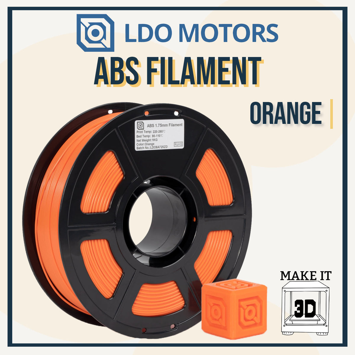 LDO Motors ABS filament 1kg 1.75mm High quality 3D printing Filament