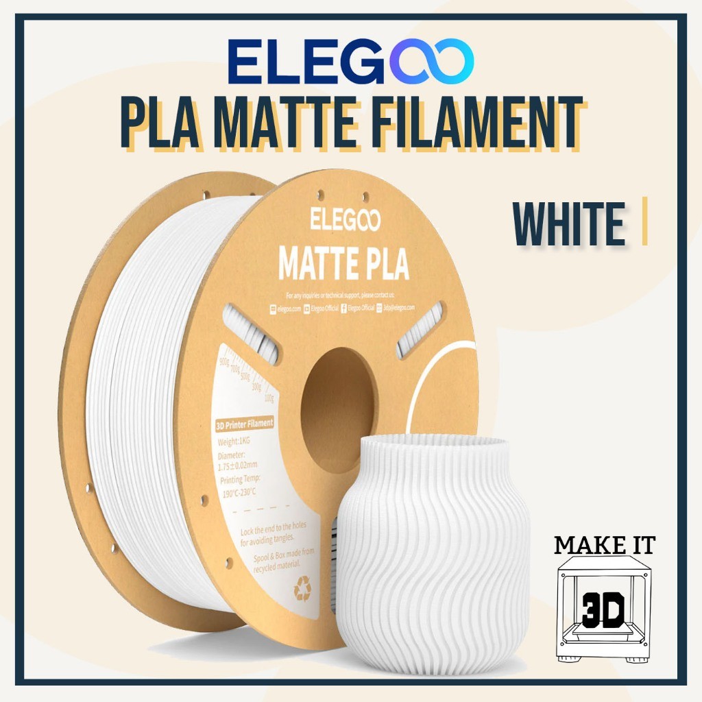 Elegoo PLA Matte Filament 1kg 1.75mm 3D Printing Filament
