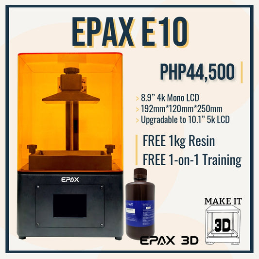 EPAX E10 & E10-8k Fast mSLA Resin 3D Printer with FREE 1kg resin and 1 day training