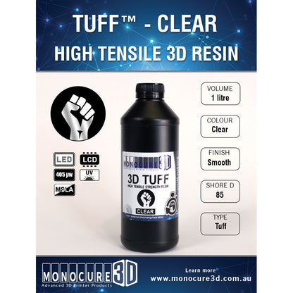 Monocure Rapid TUFF 3D Printing Resin 405nm (Elegoo Mars, Creality LD002r, Anycubic Photon)