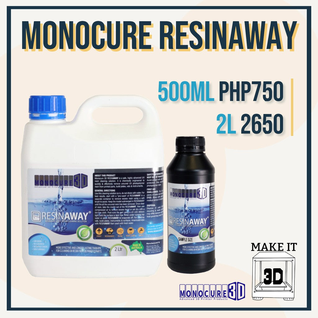 Monocure Resinaway 3D Printing Nonflammable Cleaner for resin printing (500ml/2L)