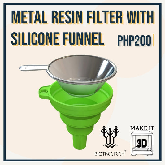 UV Metal Resin Filter with Silicone Funnel for Resin 3D Printers