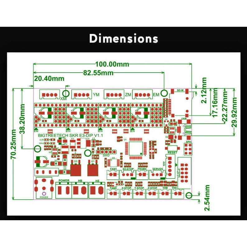 BTT BIGTREETECH SKR MINI E3 DIP V1.1 32 Bit 3D Printer Board Biqu