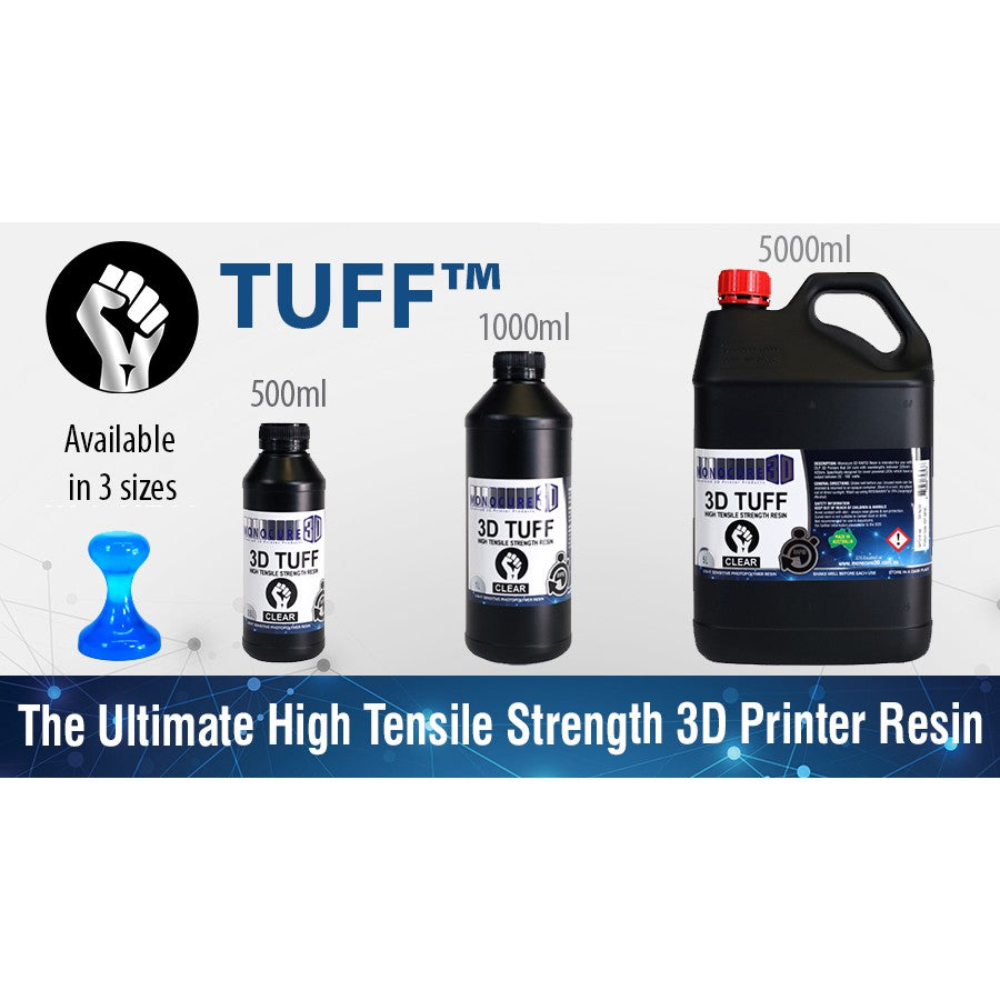 Monocure Rapid TUFF 3D Printing Resin 405nm (Elegoo Mars, Creality LD002r, Anycubic Photon)