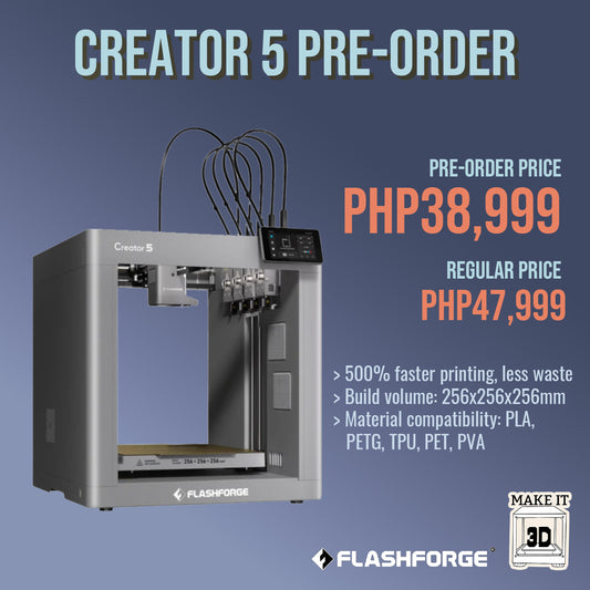 FlashForge Creator 5 | 4-Toolhead Multi-Color FDM 3D Printer (Philippines)