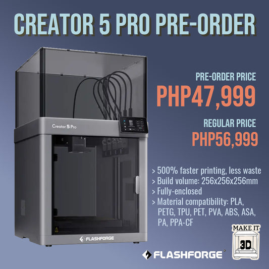 FlashForge Creator 5 Pro | Enclosed 4-Toolhead Multi-Color FDM 3D Printer (Philippines)