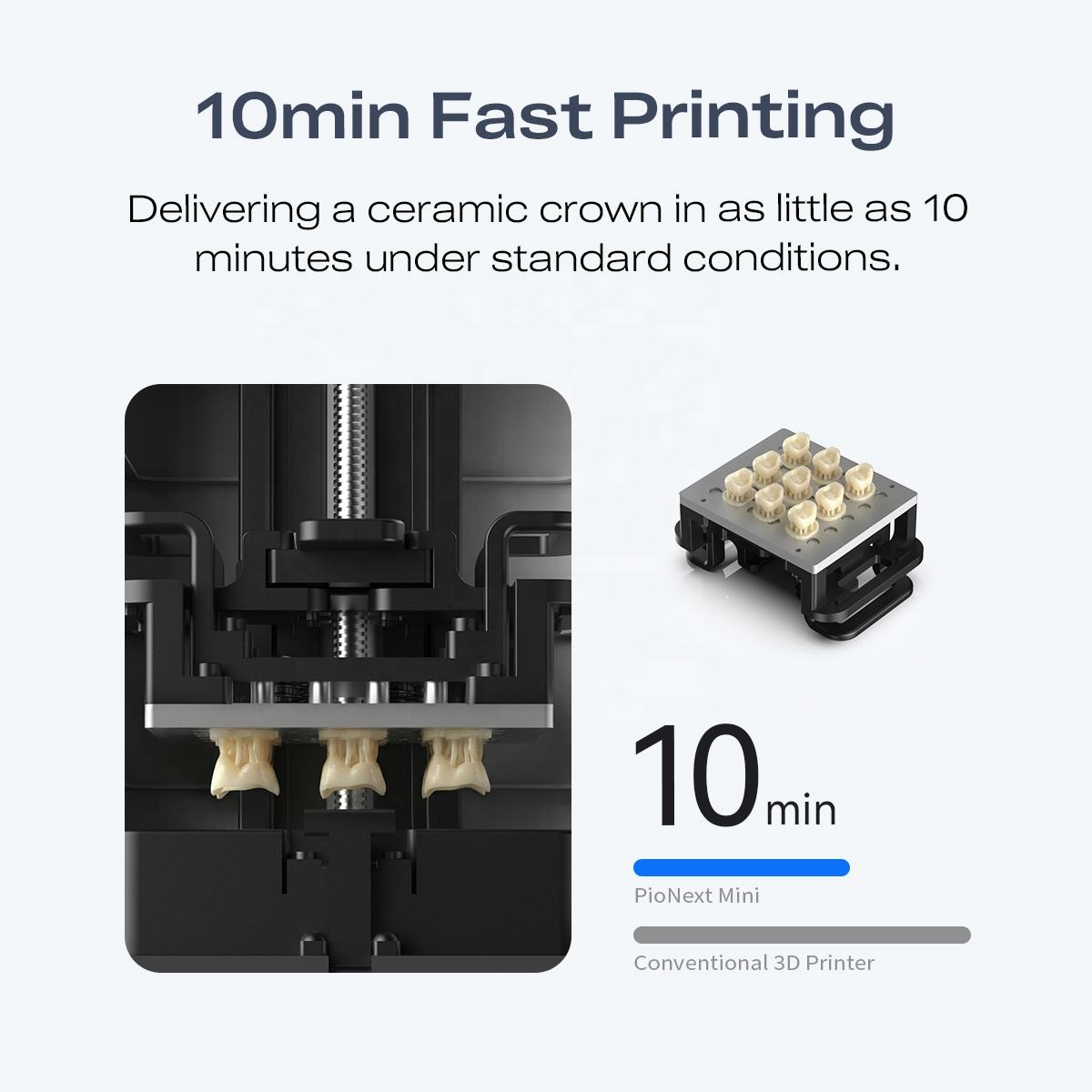 PioNext Mini Dental 3D Printer | Compact 9K Chairside Printer for Small Dental Clinics & Dental Labs