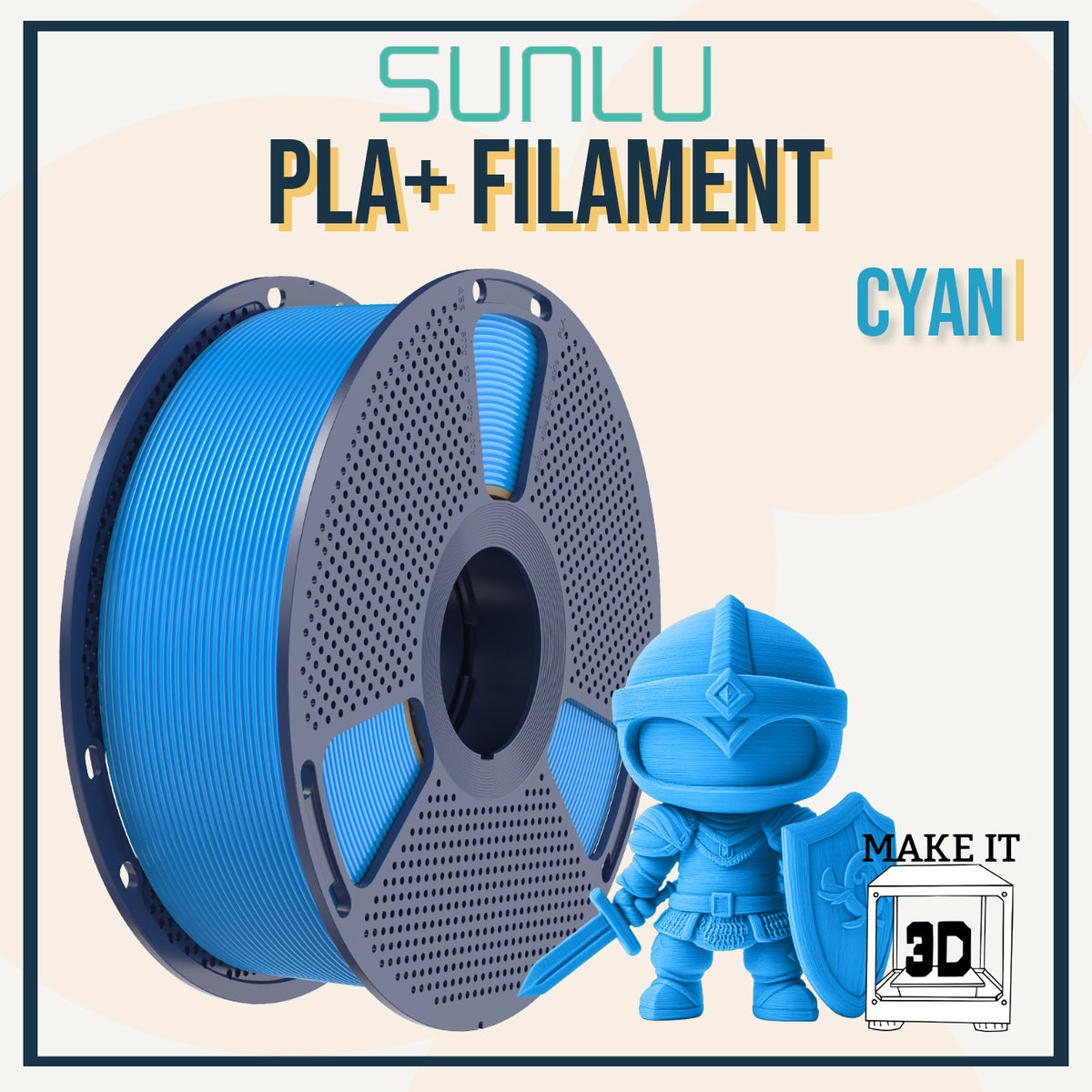 SUNLU PLA+ Filament 1.75mm 1kg 3D Printing Filament