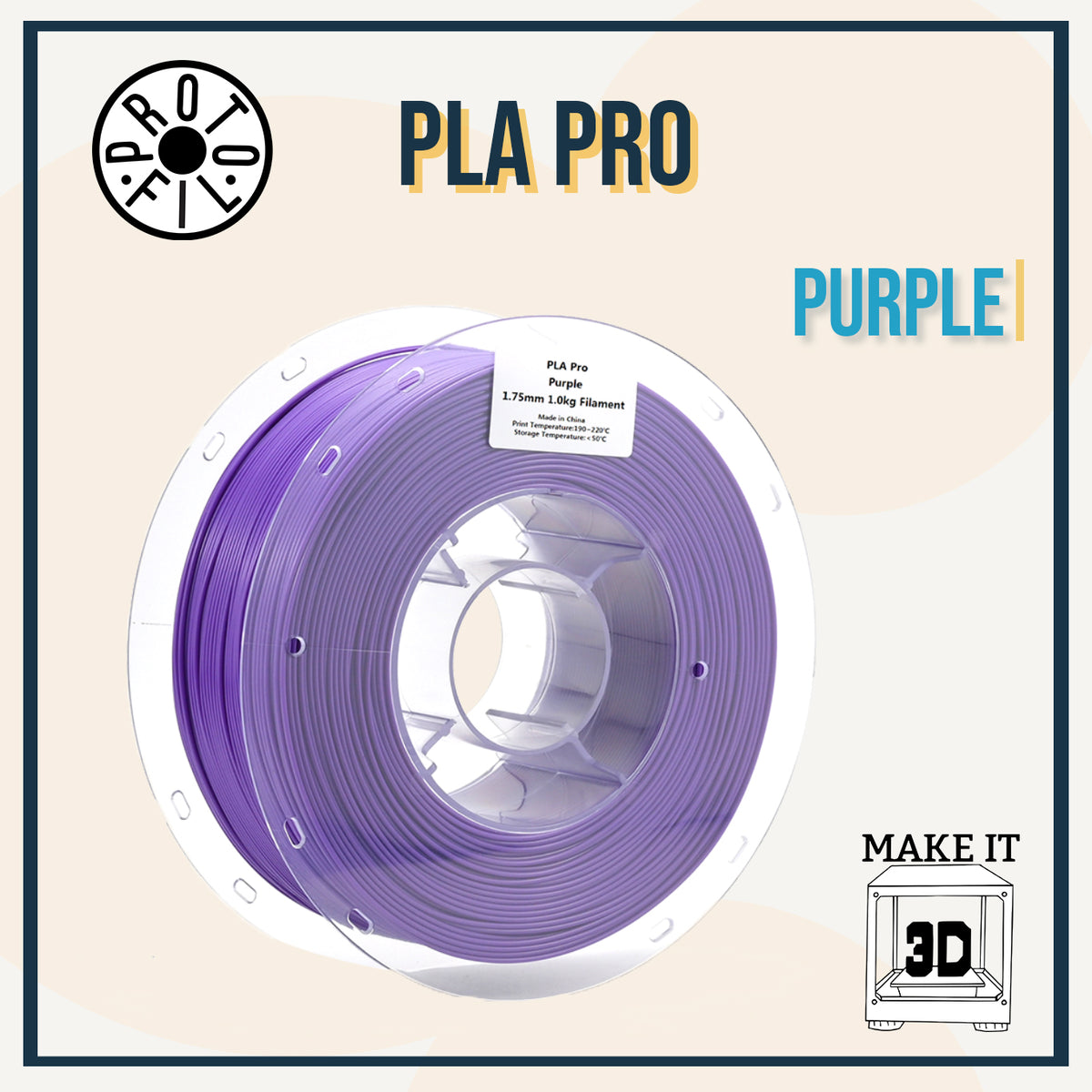 ProtoFil PLA Pro and PLA 3D Printer Filament 1.75mm | Bambu Lab Compatible Filament