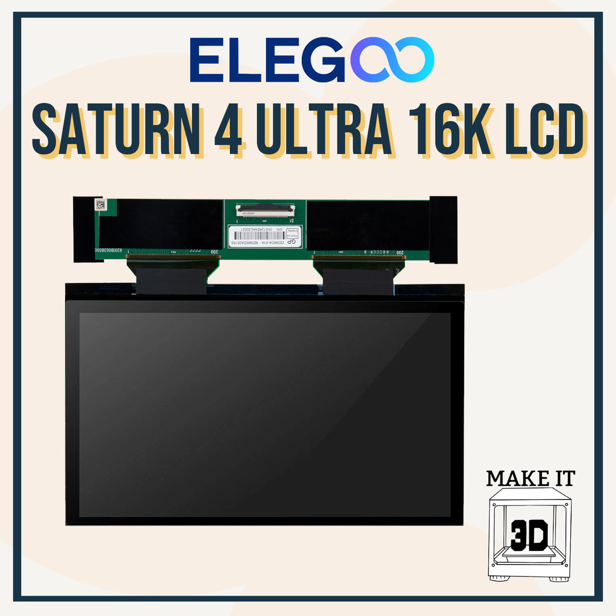 ELEGOO LCD Screen Replacement Mars 3/Pro LCD, Mars 4/5 Ultra, Saturn 2, Saturn 3/4/Ultra LCD