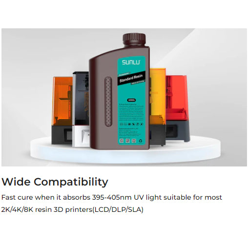 SUNLU Resin 1kg Standard 3D Printing Resin + 3D Printer Resin 405nm