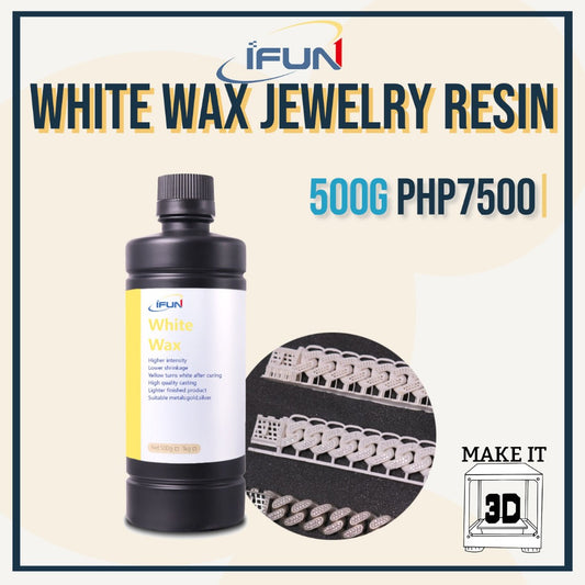 iFUN 500g White Wax Resin Castable Jewelry 3D Printing Resin