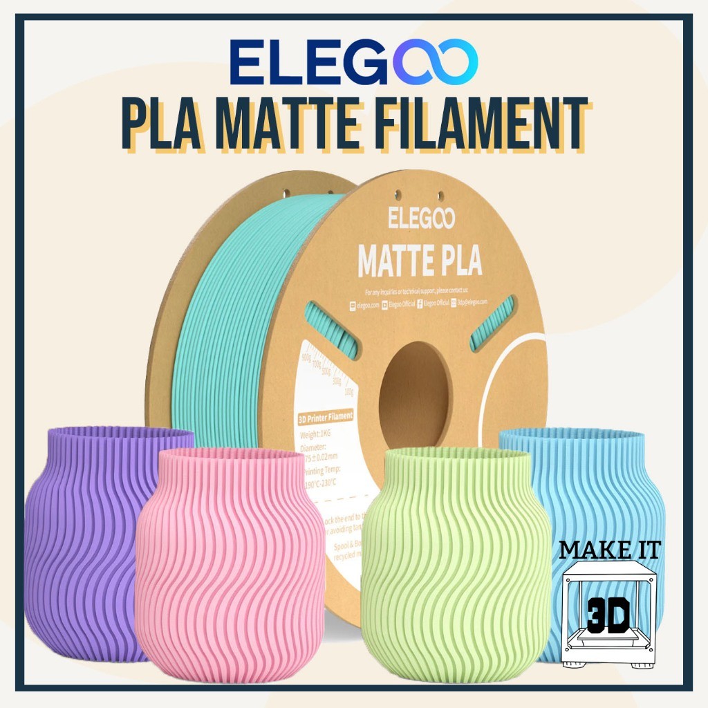 Elegoo PLA Matte Filament 1kg 1.75mm 3D Printing Filament