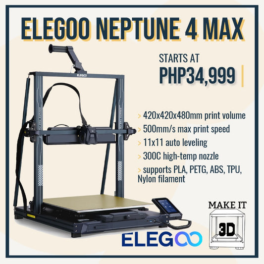 Elegoo Neptune 4 Max Large Format Klipper ready FDM 3D Printer