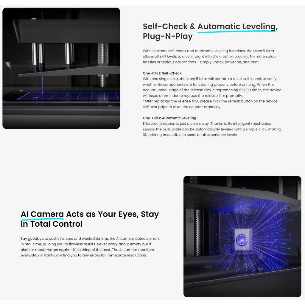 Elegoo Mars 5 Ultra with AI Camera - Ultra fast mSLA Resin 3D Printer