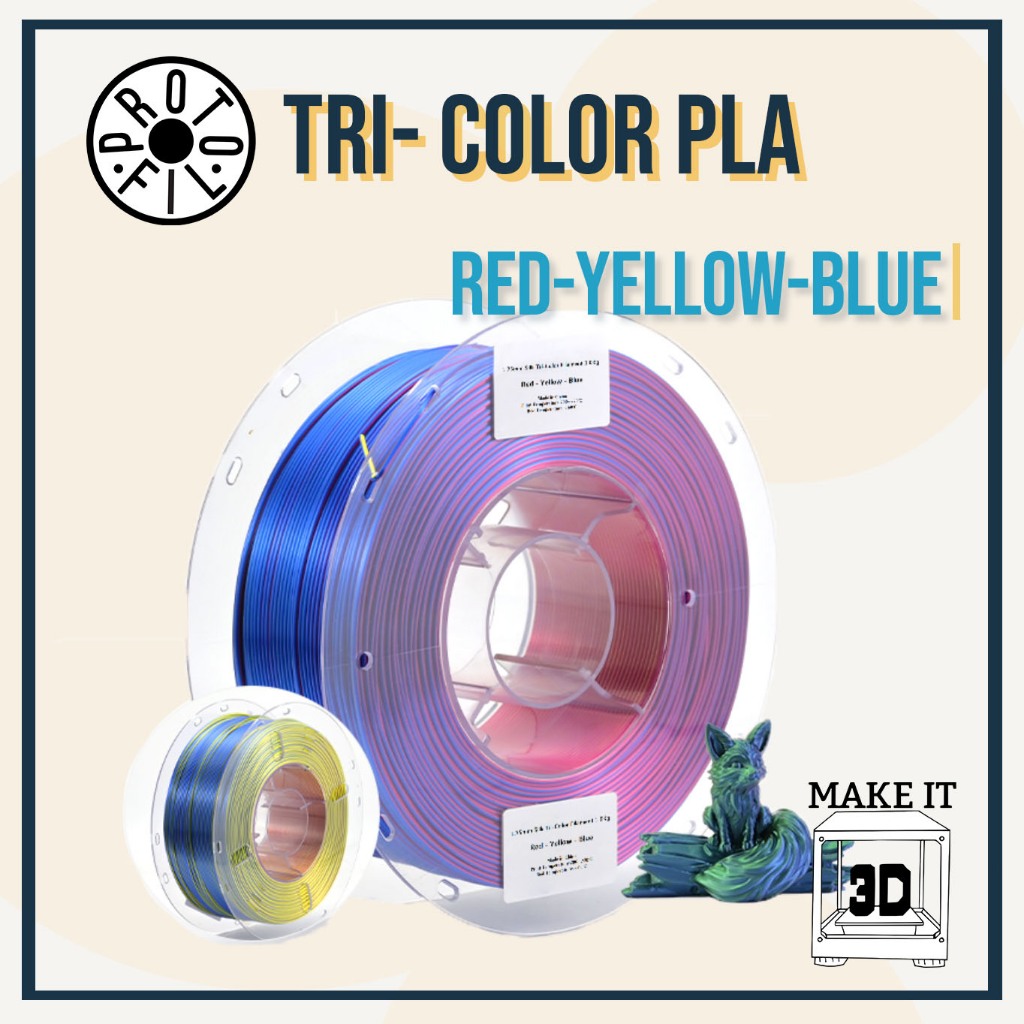 ProtoFil 1kg Tri-Color PLA and Dual Color PLA 3D Printer Filament 1.75mm