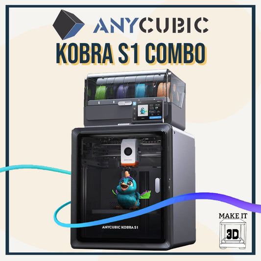 Anycubic Kobra S1 Combo fully enclosed core XY FDM 3D printer, multi-material, multi-color