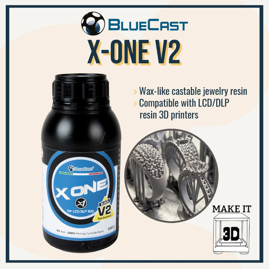 BlueCast 500g Castable Jewelry 3D Printing Resin BlueCast X-One V2,X10 DLP/SLA X-Nova, X-Wax