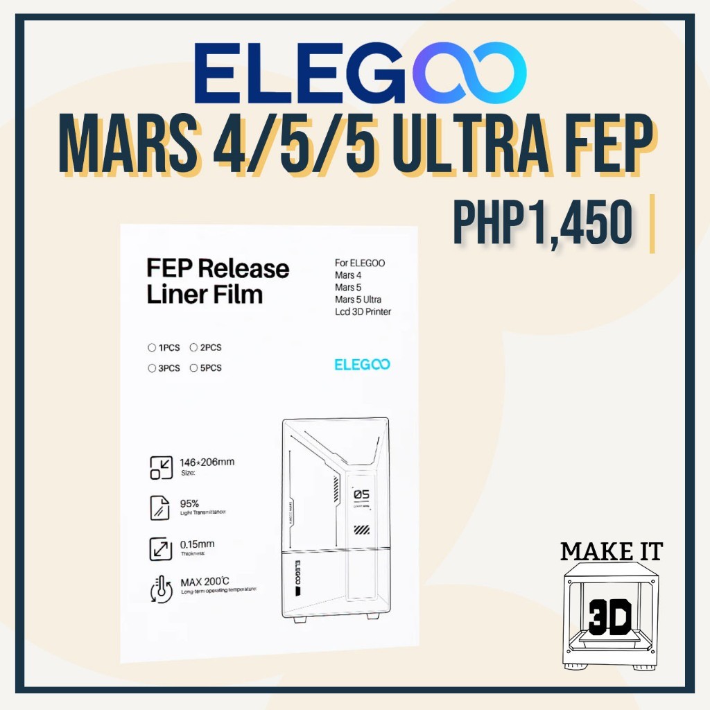 Elegoo PFA/ACF film for Mars, Saturn, and Jupiter (5 sheets) FEP sheet
