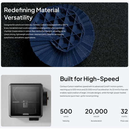 ELEGOO Centauri Carbon FDM 3D Printer fully enclosed coreXY w/ upgraded light bar and AMS port