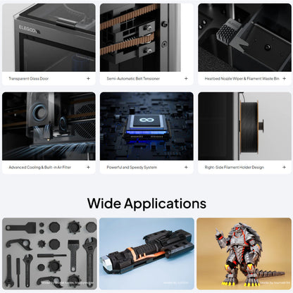 ELEGOO Centauri Carbon FDM 3D Printer fully enclosed coreXY w/ upgraded light bar and AMS port