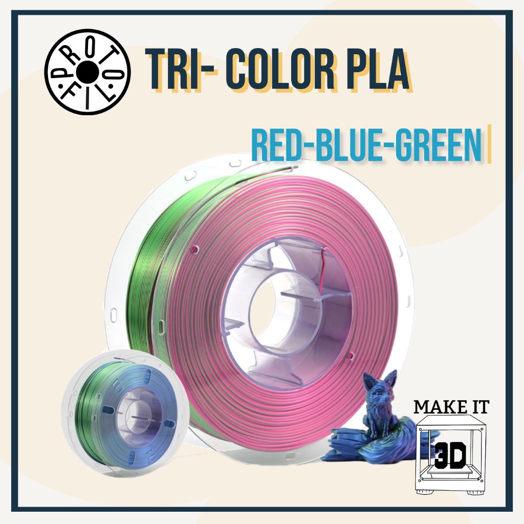 ProtoFil 1kg Tri-Color PLA and Dual Color PLA 3D Printer Filament 1.75mm