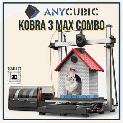 Anycubic Kobra 3 Max Combo large format FDM multi color 3D printer with built-in filament dryer