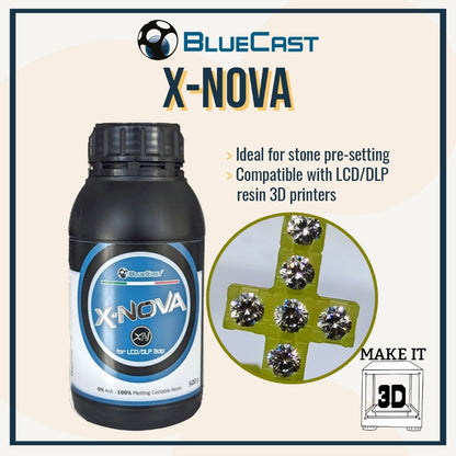 BlueCast 500g Castable Jewelry 3D Printing Resin BlueCast X-One V2,X10 DLP/SLA X-Nova, X-Wax