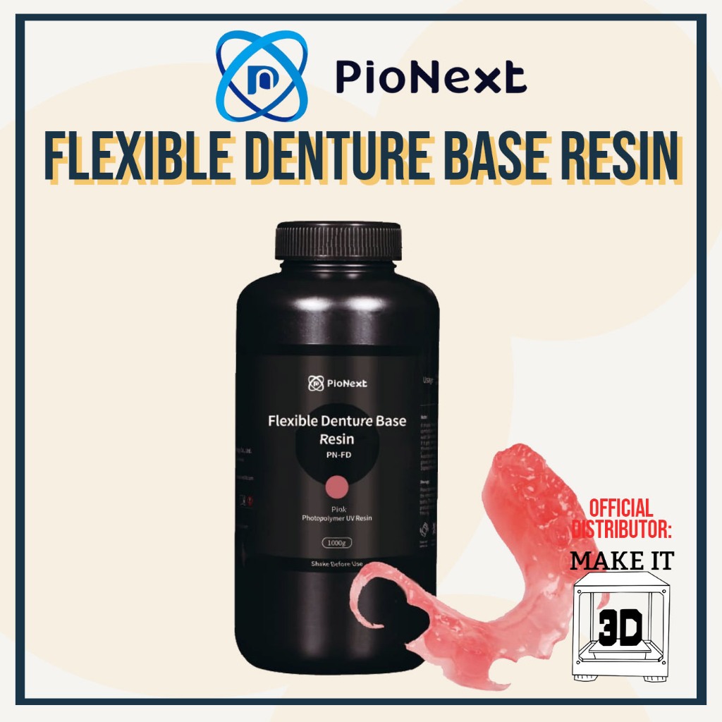 PioNext 500g Flexible Denture Base 3D printer resin biocompatible for 3D printing