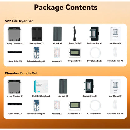 SUNLU SP2 2-in-1 Filament Dryer and Storage Box, Can fit 2x1kg or 1x3kg spool for 3D printer