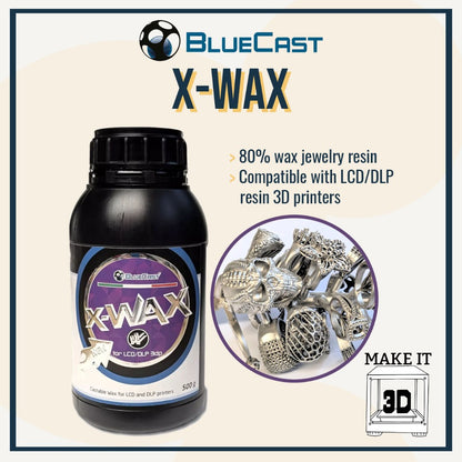 BlueCast 500g Castable Jewelry 3D Printing Resin BlueCast X-One V2,X10 DLP/SLA X-Nova, X-Wax