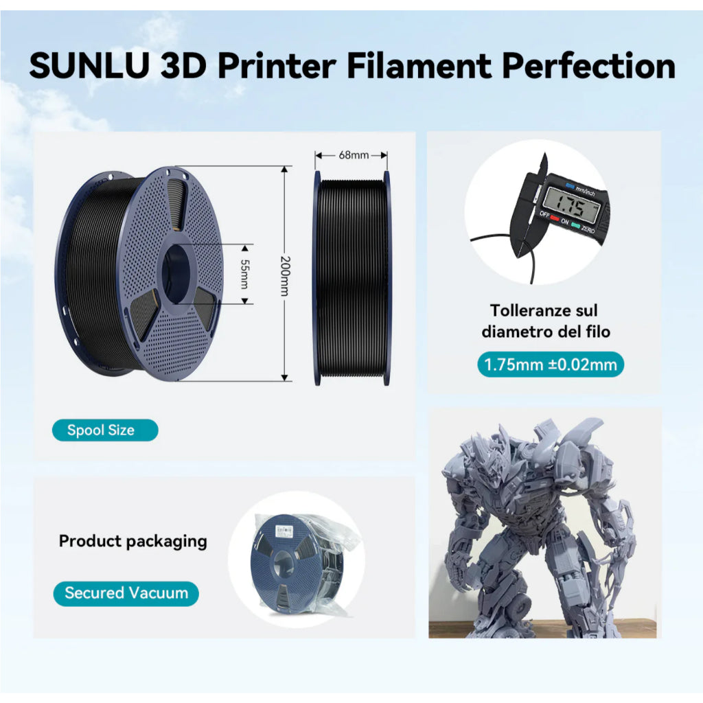 SUNLU PLA+ Filament 1.75mm 1kg 3D Printing Filament