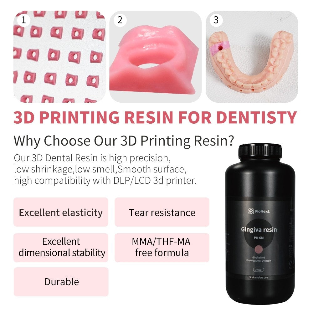 PioNext 1kg Gingiva Resin 3D printer resin for digital dentistry