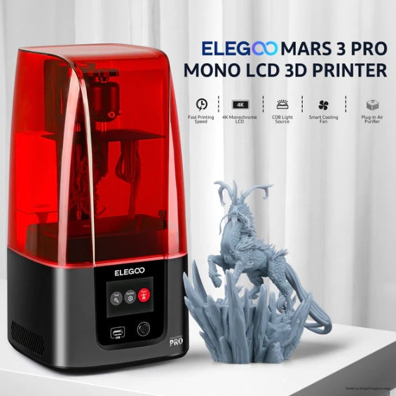 Elegoo Mars 3 Pro 4k Fast mSLA Resin 3D Printer